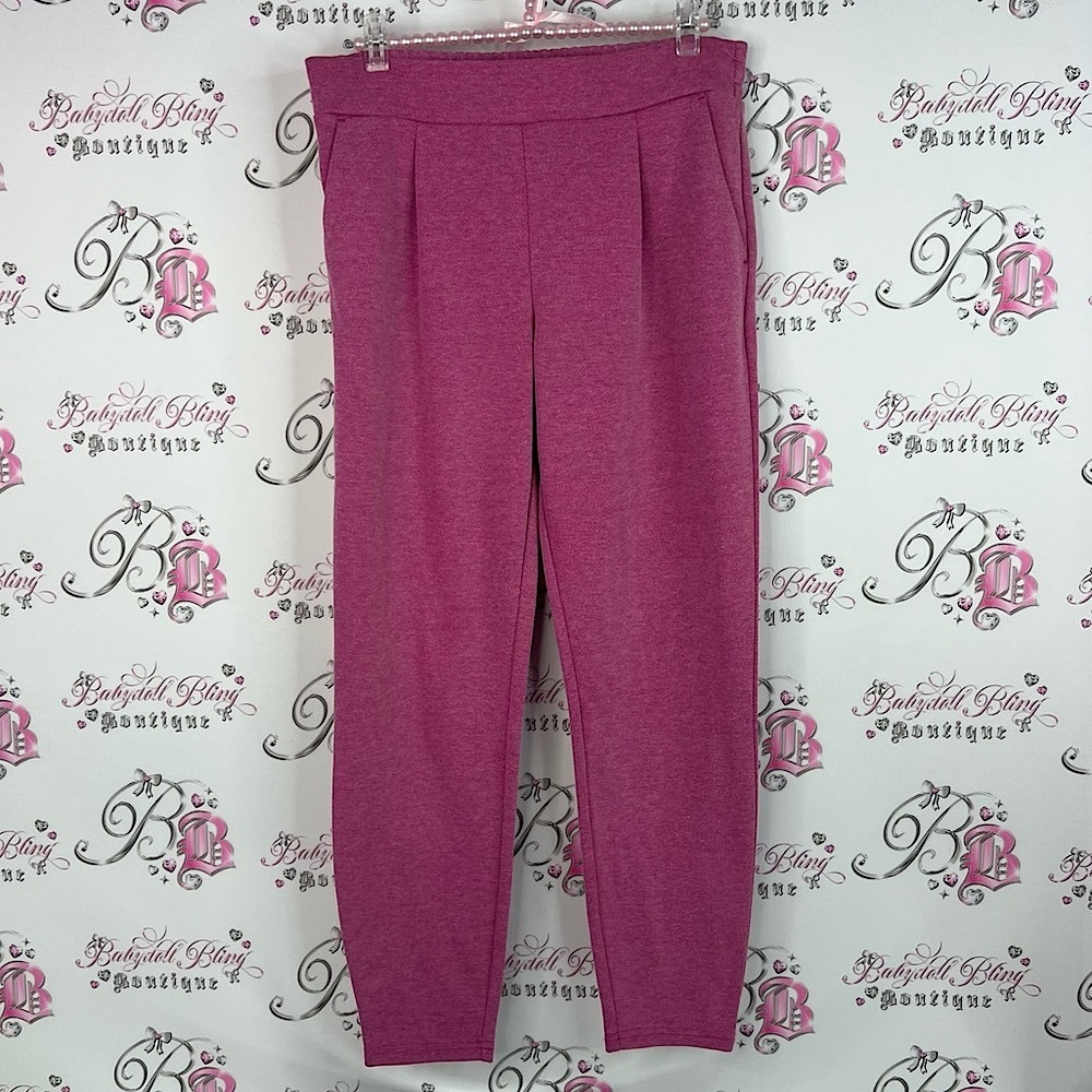 Ichi pants trouser style soft comfy Elegant Pink Cropped Women's Pants